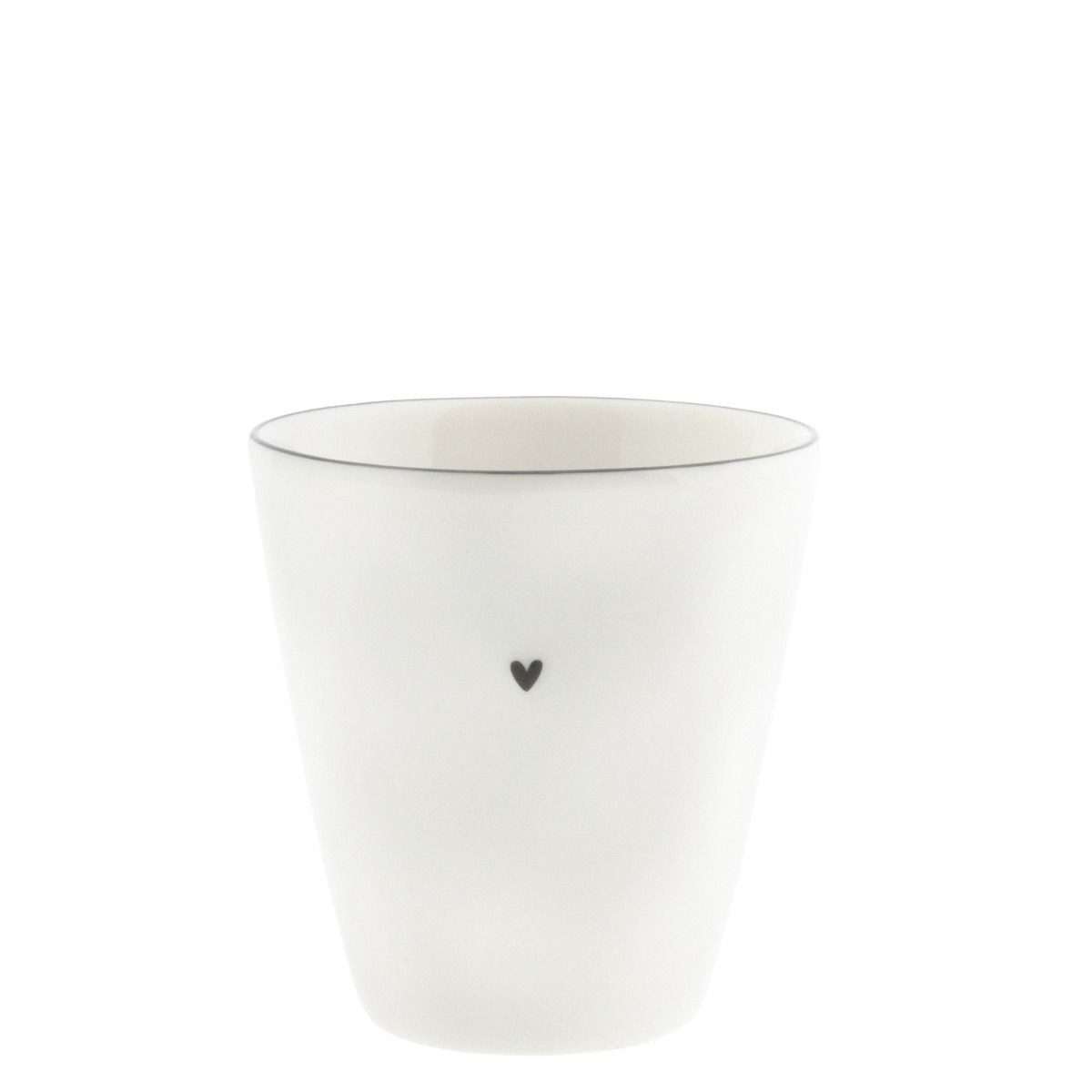 Bastion Collections Becher Herz schwarz/weiß aus Keramik Natural Shape
