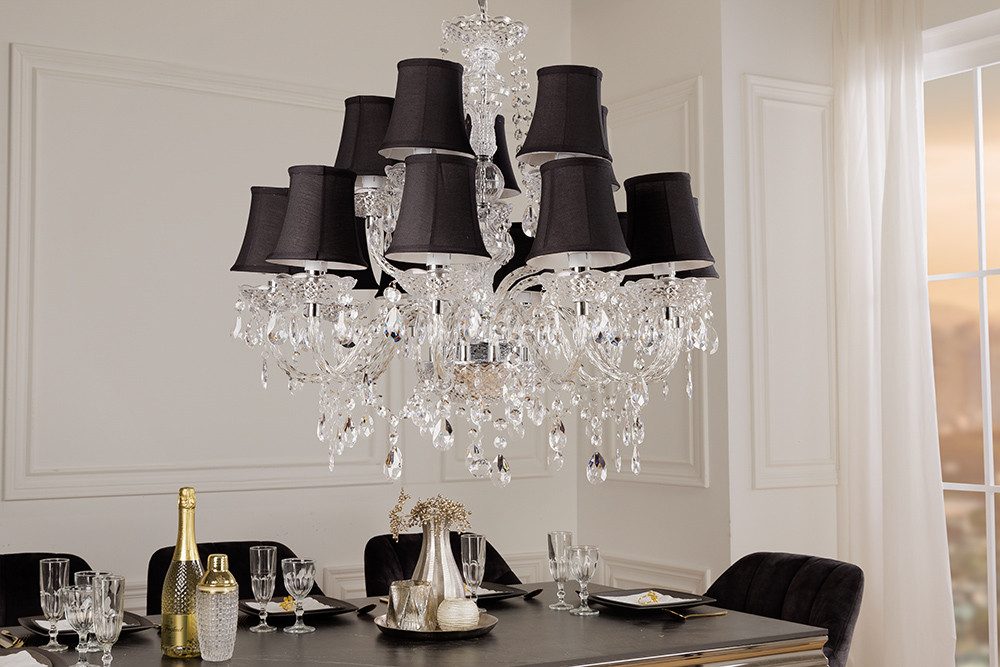 riess-ambiente Kronleuchter CRYSTAL XL 80cm klar (transparent) · Hängeleuchte mit Kristall-Design, keine besonderen Funktionen, ohne Leuchtmittel, 15-armiger Lüster · Acrylglas · Wohnzimmer · mit Schirmen · Barock