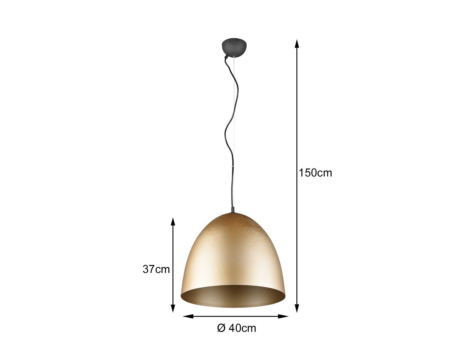 Lampe Esstisch Dimmfunktion, Ø 40cm Gold-en, über-n LED hängend Pendelleuchte, meineWunschleuchte Messing warmweiß, einflammig LED wechselbar, Kücheninsel