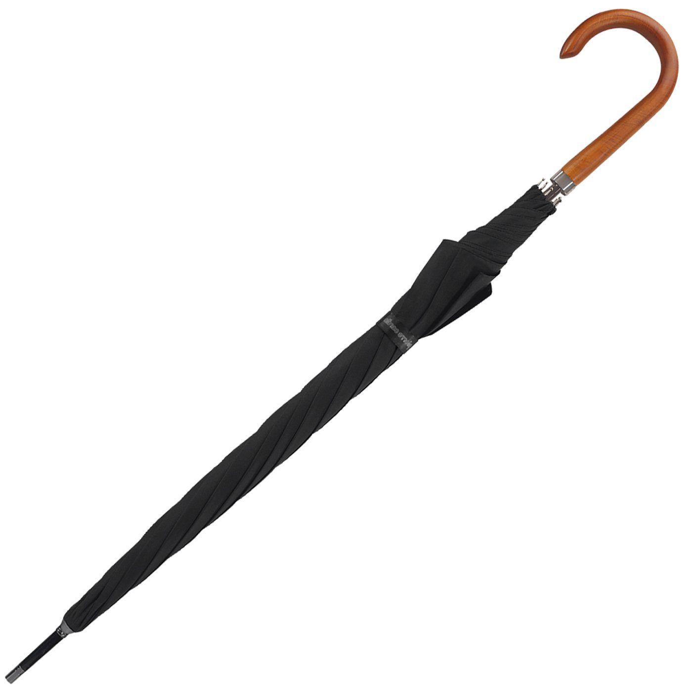 Pierre Cardin Stockregenschirm Herren-Schirm mit Auf-Automatik mit Holzgriff natur, 109 cm groß und stabil - klassisch edler Look – Bild 4 von 5