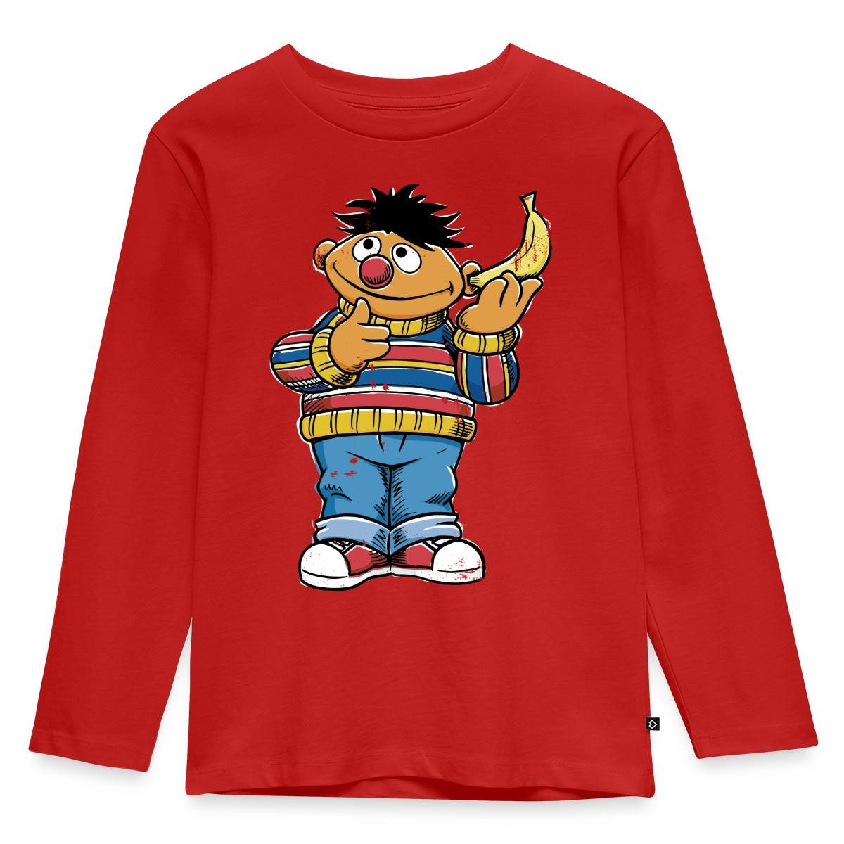 T-Shirt Sesamstraße Ernie am Bananentelefon Kinder Premium Langarmshirt