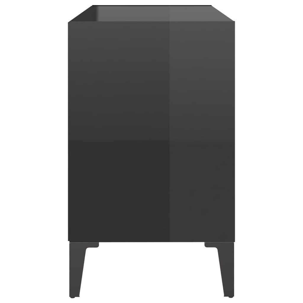 Metallbeinen TV-Schrank furnicato 69,5x30x50cm Hochglanz-Schwarz mit