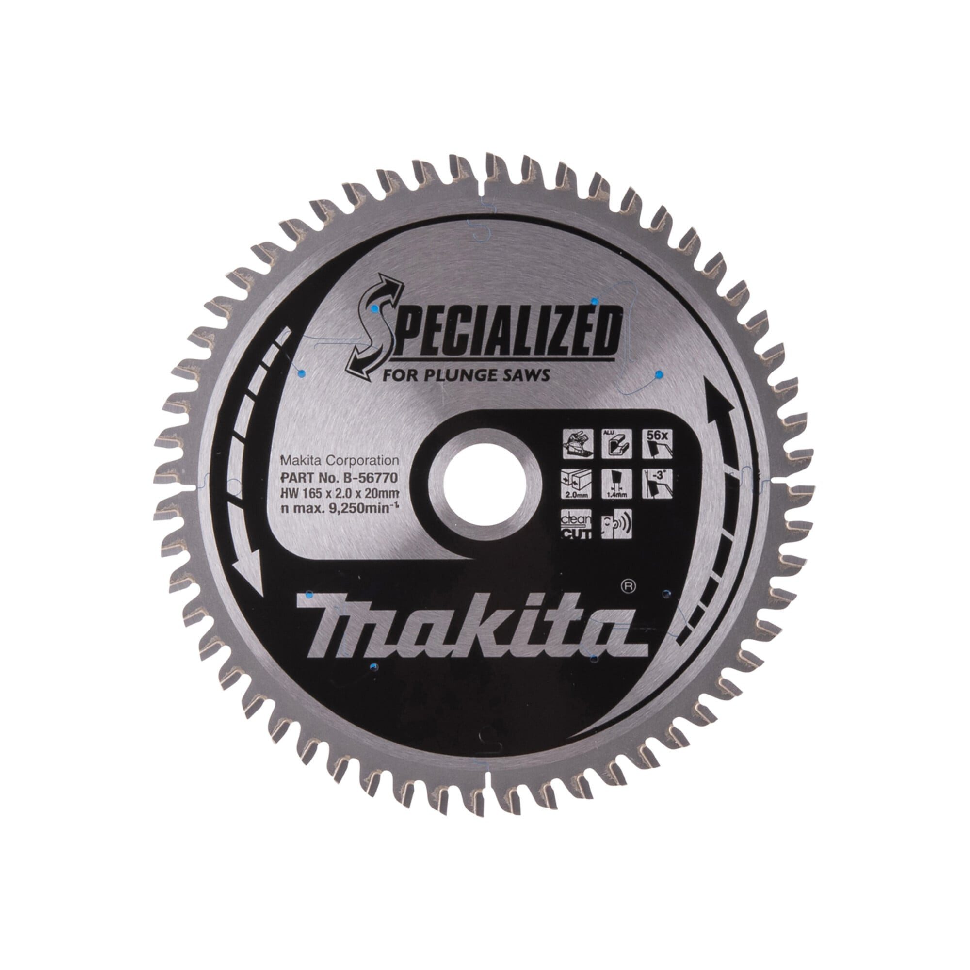 Kreissägeblatt Makita SPECIALIZED Sägeblatt 165x20x56Z (B-56770)