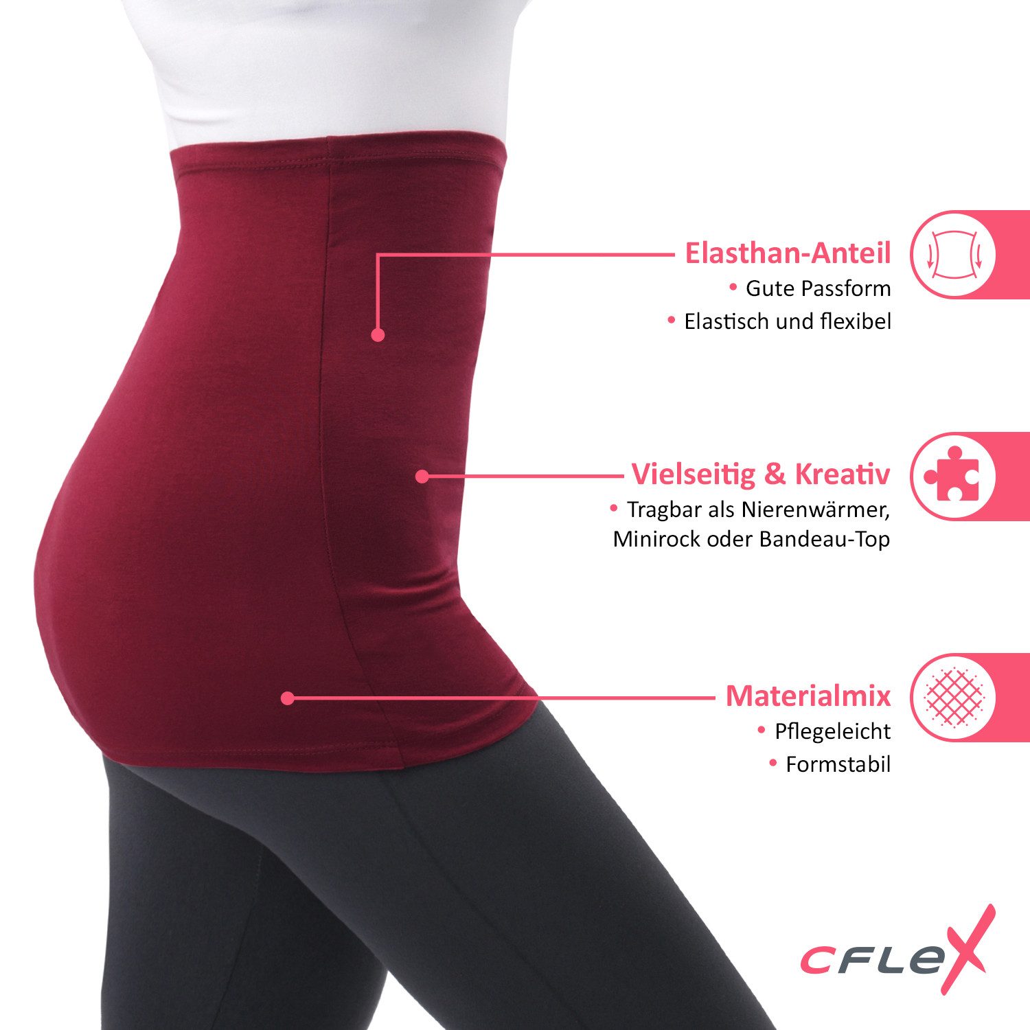 CFLEX Bandeautop Variotube Damen Tube-Oberteil, Shirtverlängerung & Minirock