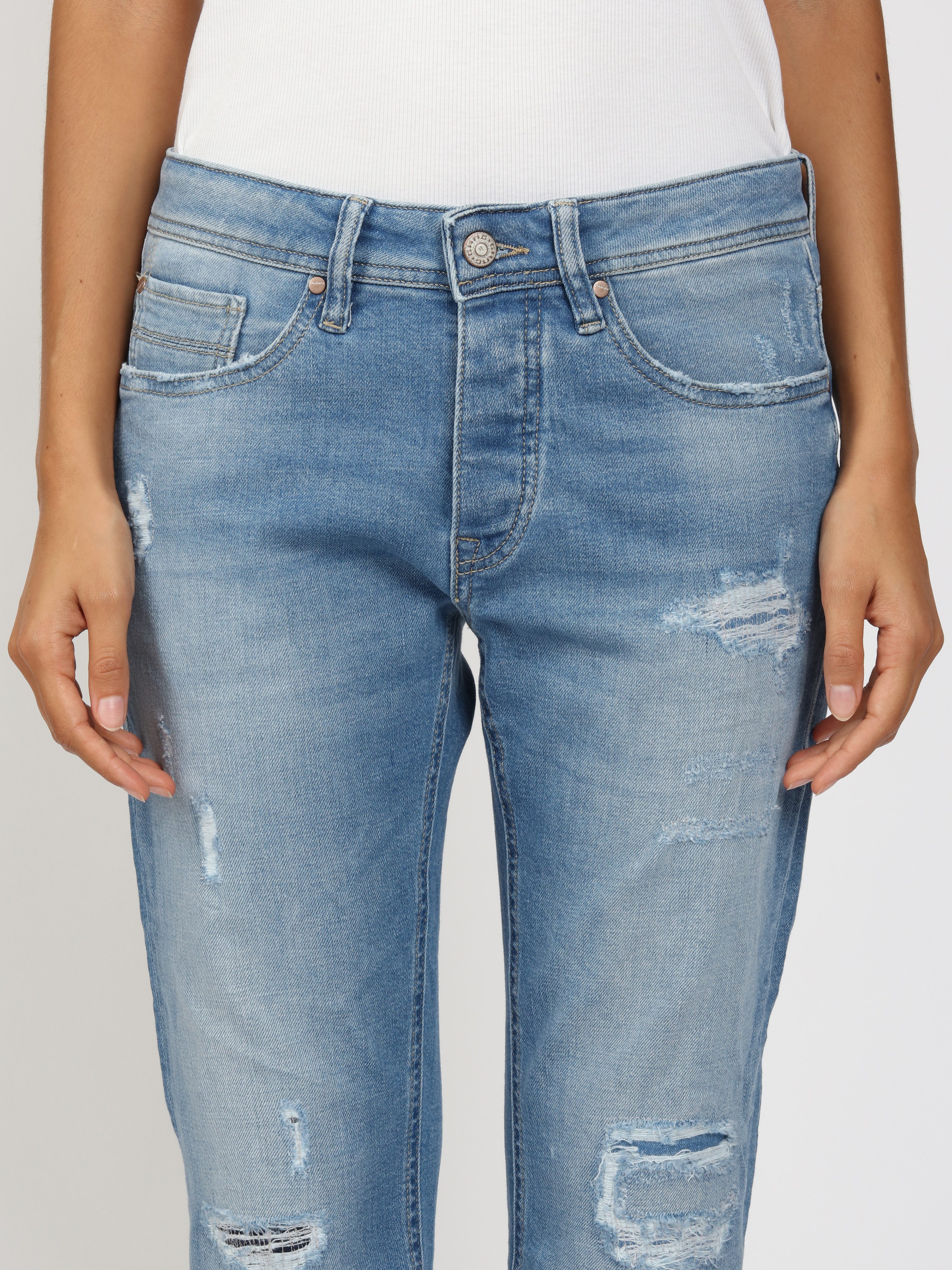 GANG Boyfriend-Jeans 94NICA CROPPED mit geraden und verkürzten Beinverlauf
