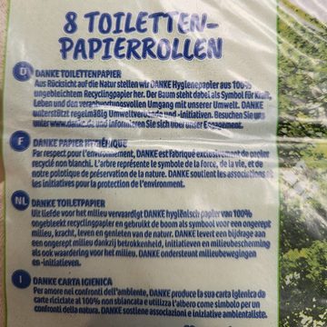 Danke Toilettenpapier 2 x Danke Toilettenpapier 3-lagig 8 Rollen