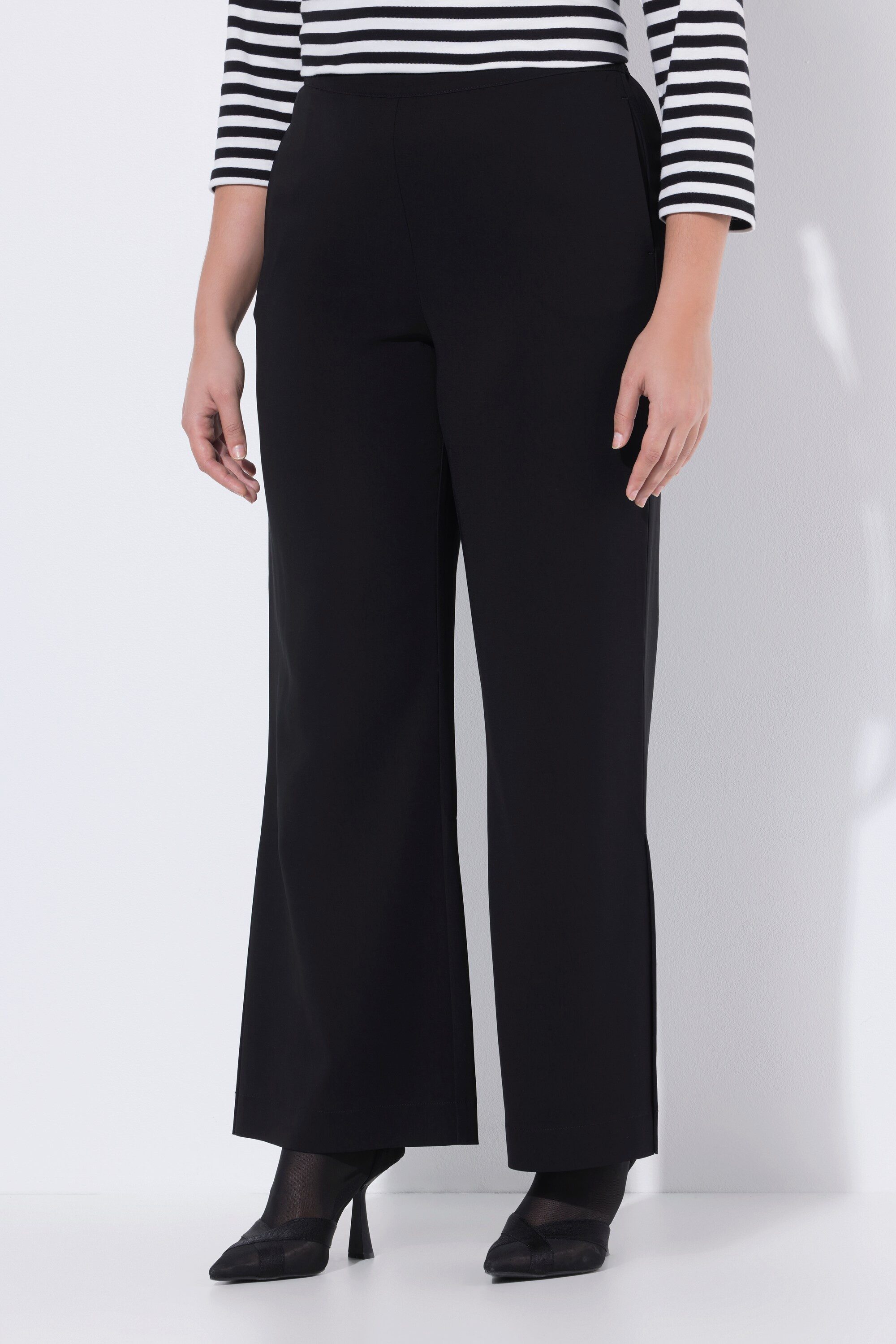 Ulla Popken Schlupfhose Hose Seitenschlitze weites Bein Komfortbund günstig online kaufen