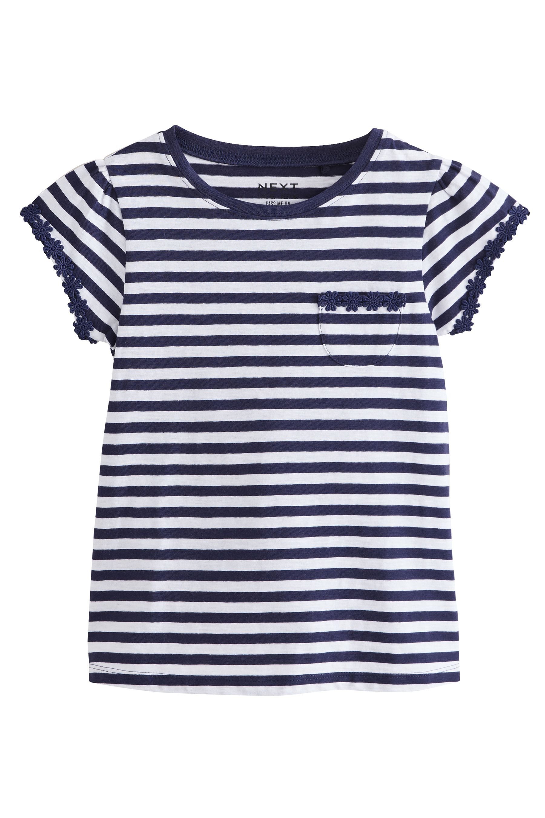 Next T-Shirt 3er-Pack T-Shirts mit Gänseblümchenbesatz (3-tlg)