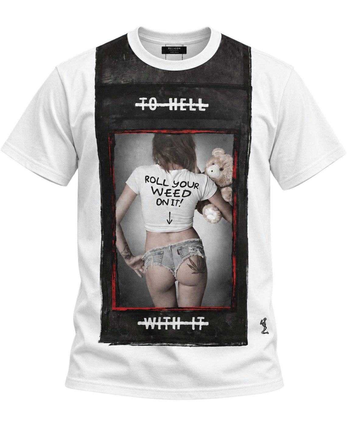Religion T-Shirt RELIGION Clothing Herren T-Shirt ROLL YOUR WEED-Weiss-XL