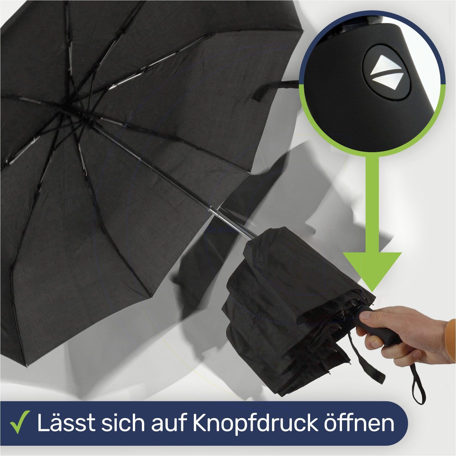 Gravidus Taschenregenschirm Regenschirm Automatiktaschenschirm windfest 97  günstig online kaufen