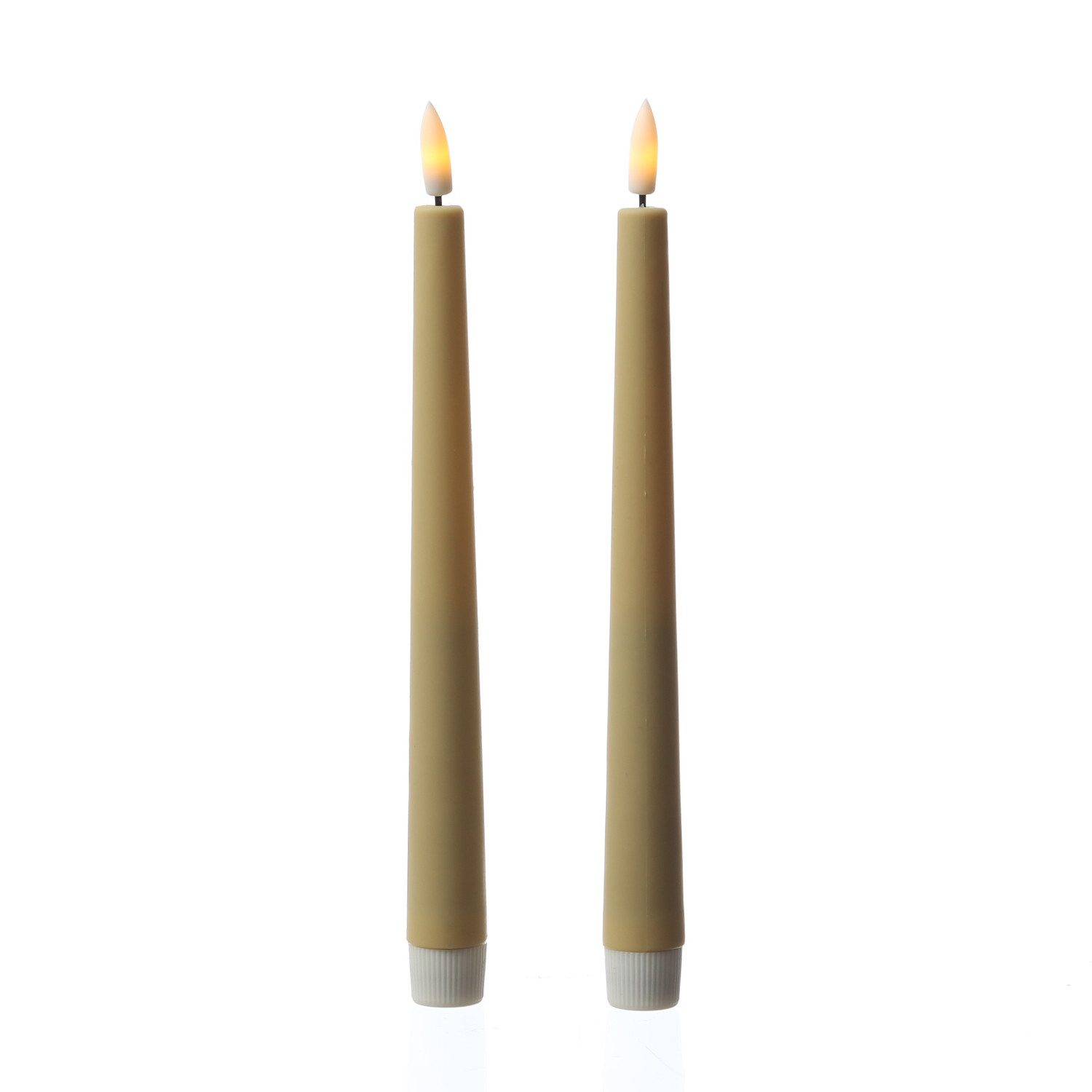 MARELIDA LED-Kerze LED Stabkerzen Outdoor Tafelkerzen Timer H: 25,5cm creme 2er Set, LED Classic, warmweiß (2100K bis 3000K)