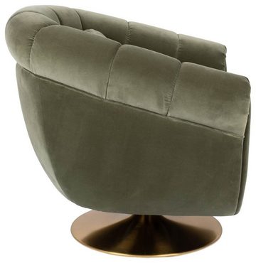 Dutchbone Loungesessel Drehbarer Lounge Sessel MEMBER Samtstoff OLIVE von DutchBone