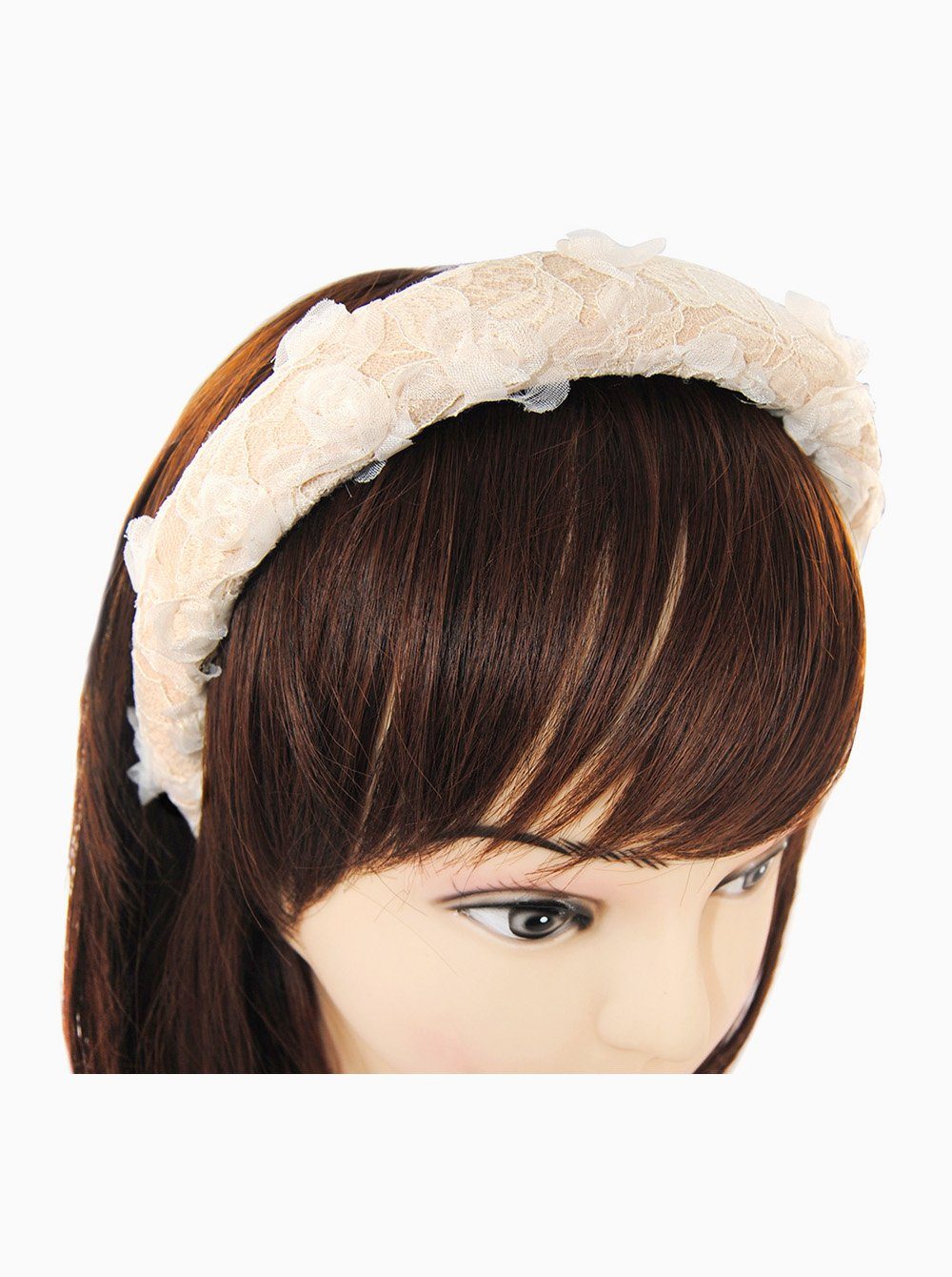 axy Haarreif Gepolstertes Haarreif-Blumenkranz Look, Vintage Look zur Hochzeit Damen Haareifen Haarband