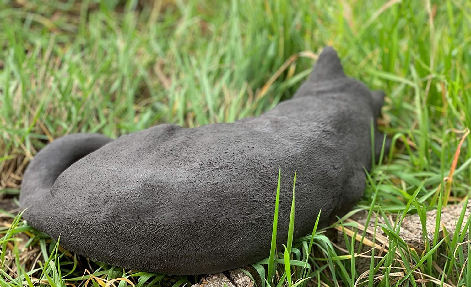 Stone and Style Gartenfigur Frostfeste Steinfigur große Katze schlafend schwarz – Bild 5 von 5