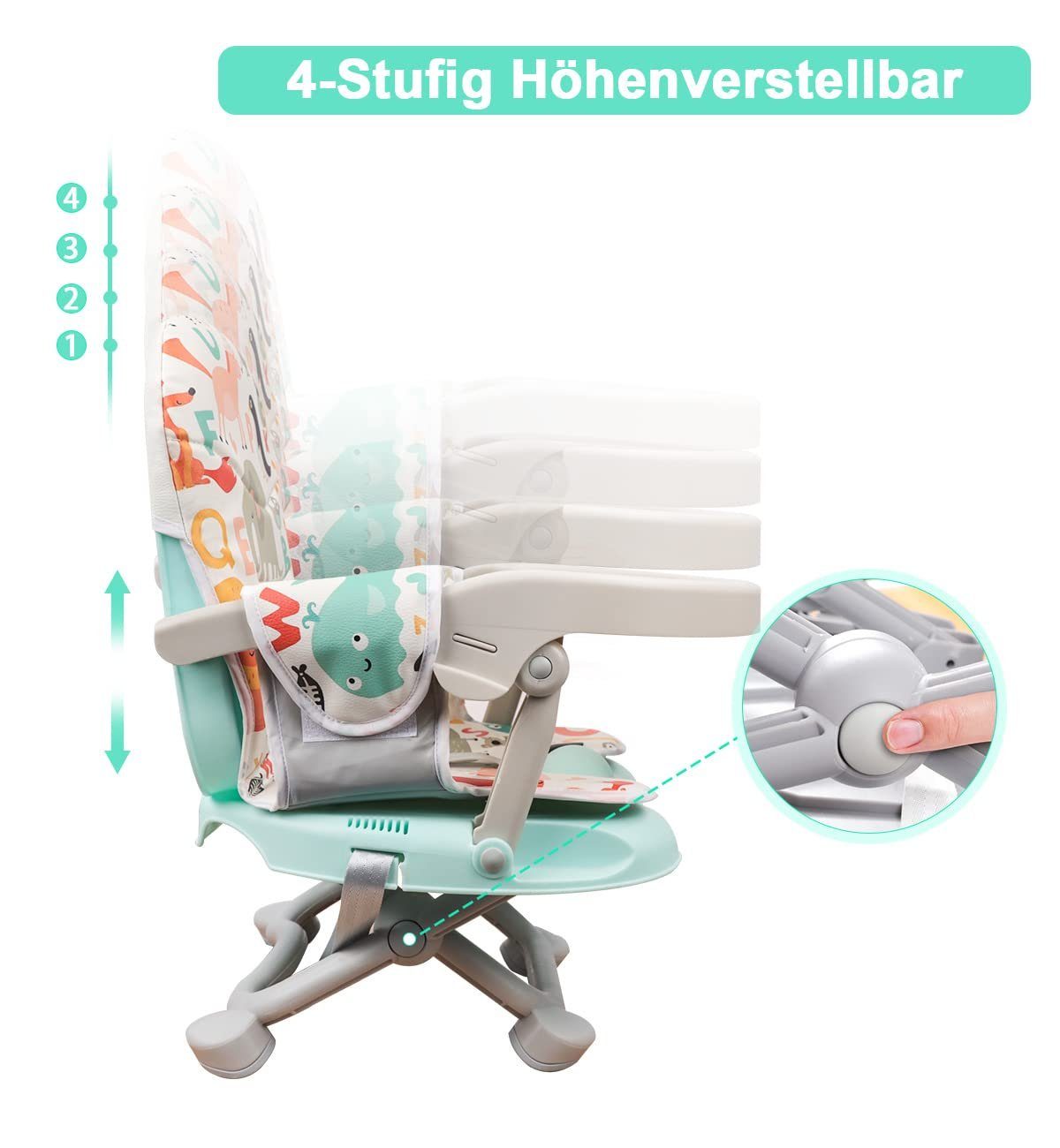Ezebaby Reisehochstuhl Sitzerhöhung Tragbar Booster kinderstiz für Kinder – Bild 3 von 5