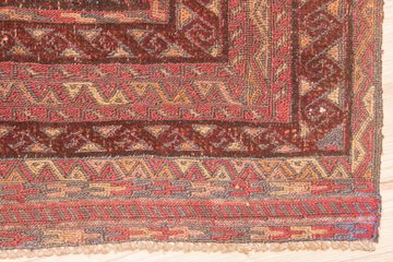 Wollteppich Kelim Afghan Teppich handgewebt rot, morgenland, quadratisch, Höhe: 6 mm, Kurzflor