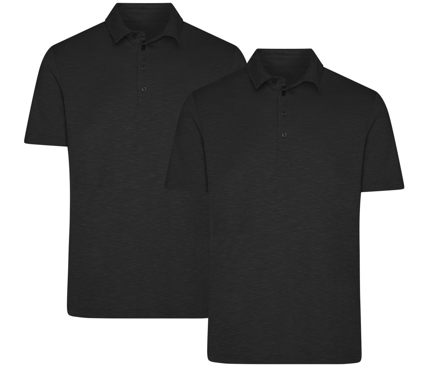 James & Nicholson Poloshirt Attraktives Herren Funktionspolo im Doppelpack Poloshirt JN752 (Doppelpack, 2er-Pack) Flammgarn Single-Jersey black