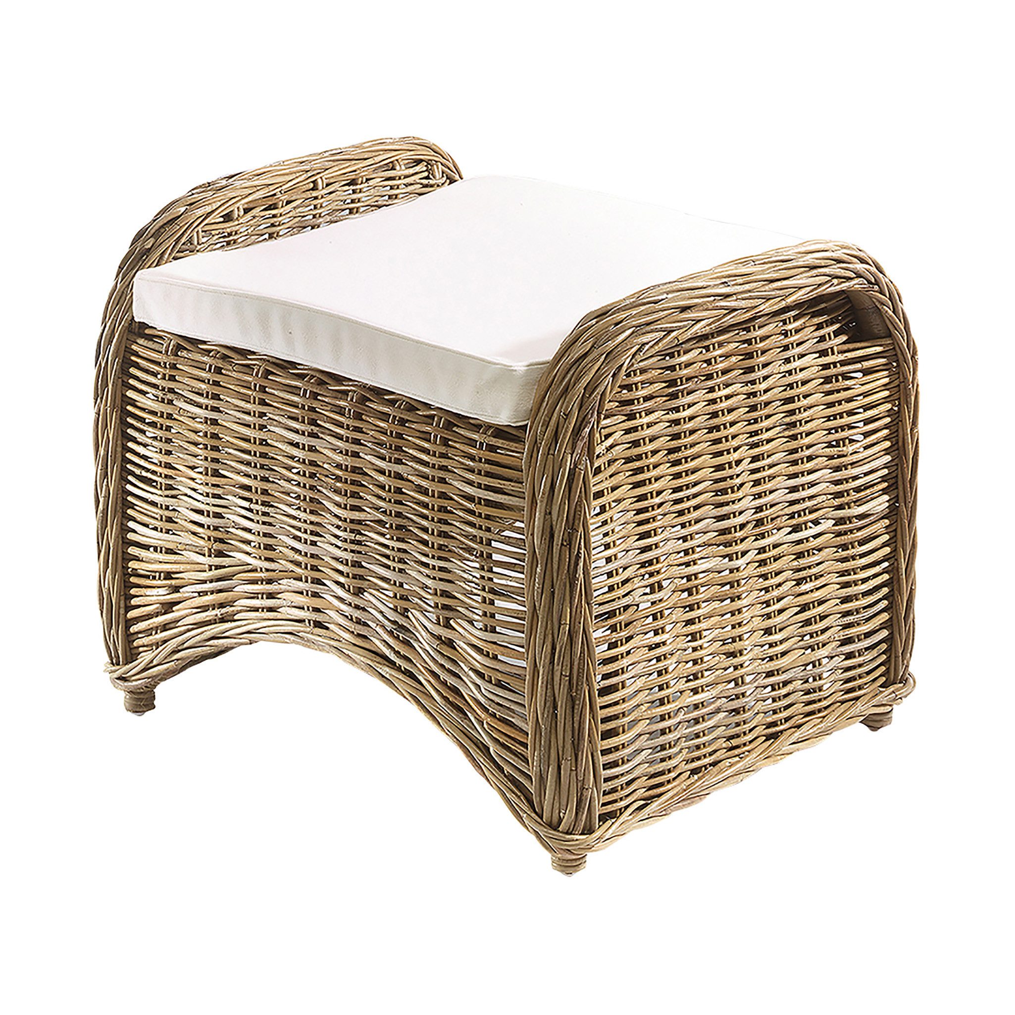 Kobolo Sitzwürfel CARDIFF Hocker Rattan grau günstig online kaufen