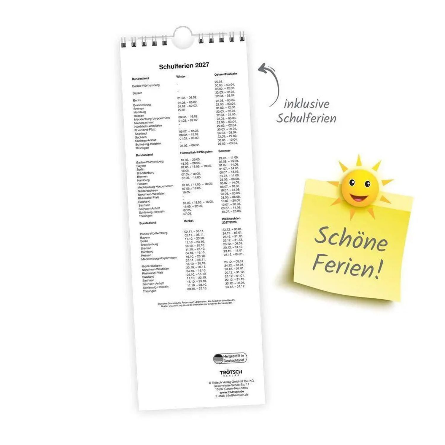 Trötsch Verlag Wandkalender TRÖTSCH - Streifenkalender Katzen 2027 Notizkalender – Bild 5 von 5