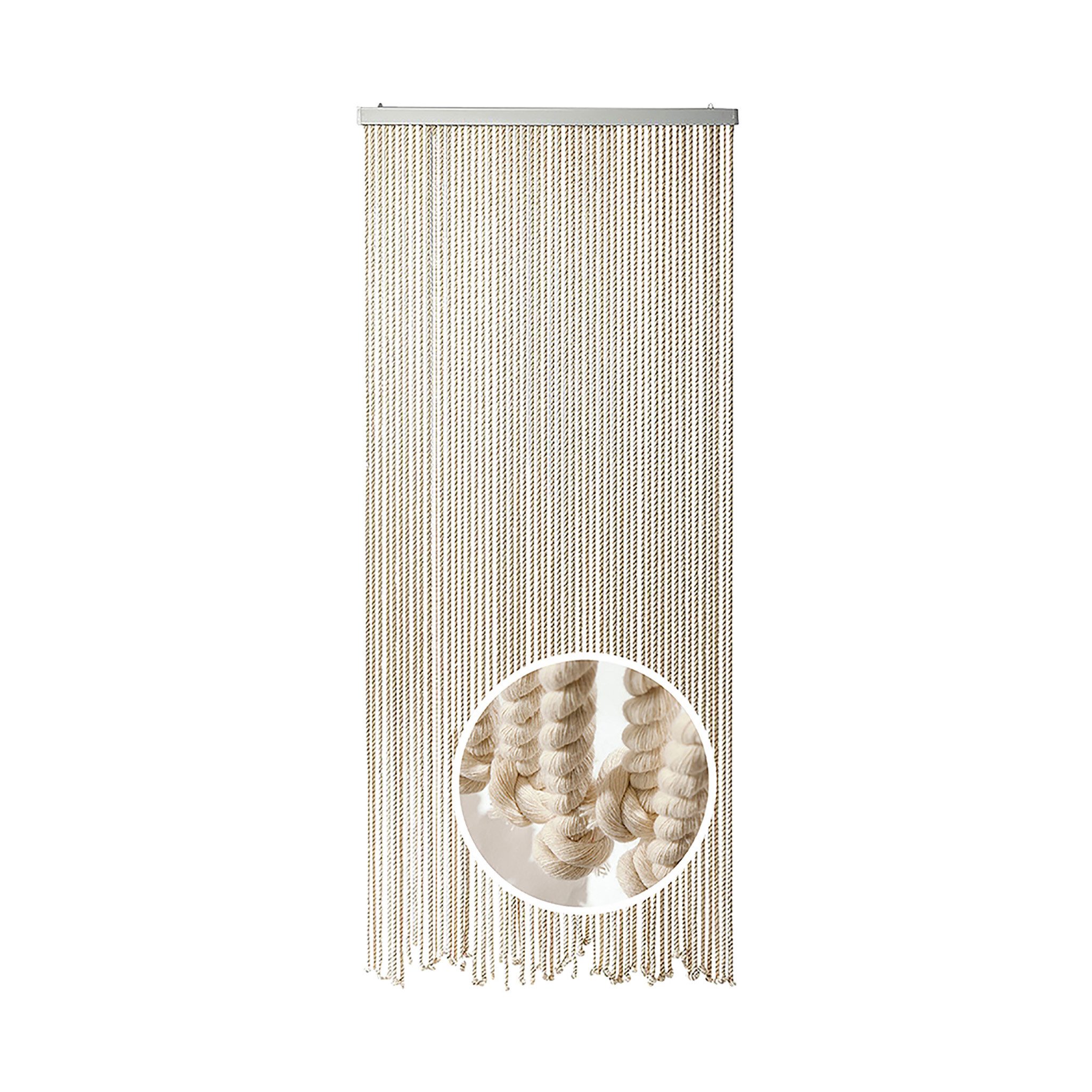 Kobolo Türvorhang Seilvorhang Vorhang MARITIM 54 Stränge beige (1 St), Ösen, halbtransparent, abweisend gegen Insekten
