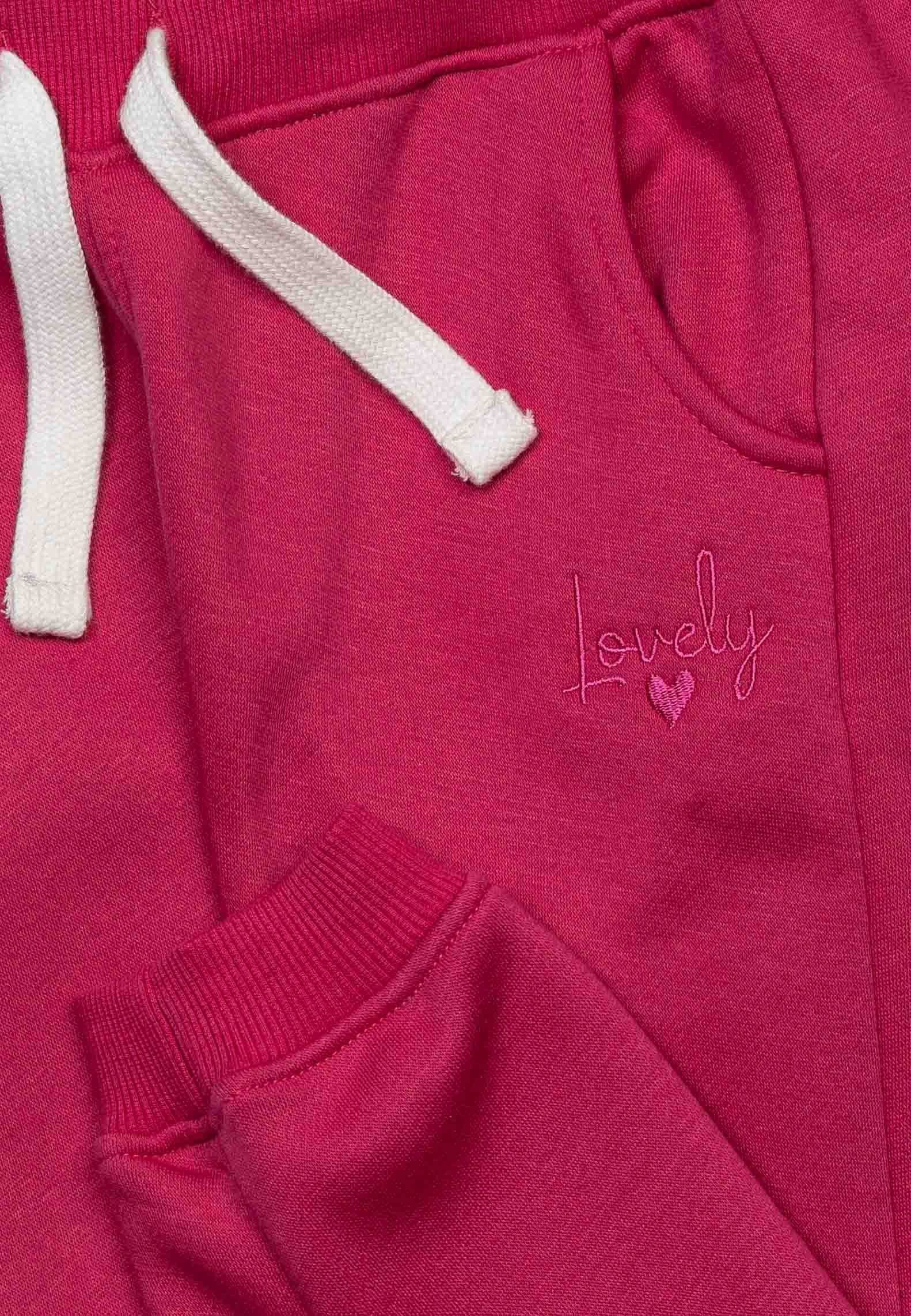 MINOTI Sweatpants „Lovely“-Fleece-Jogginghose Beerenlila (1y-14y)