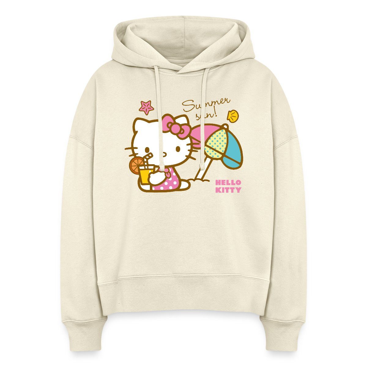 Hoodie Hello Kitty Am Strand Summer Sun Frauen Boxy Organic Hoodie