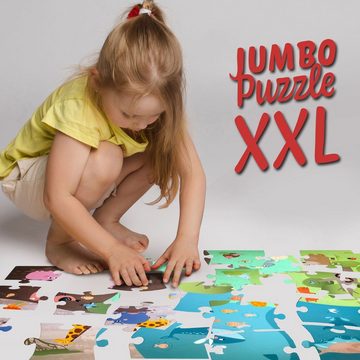 all Kids United Puzzle XXL Tiere Kinder-Spielzeug, 33 Puzzleteile, mit Tieren und Landschaft