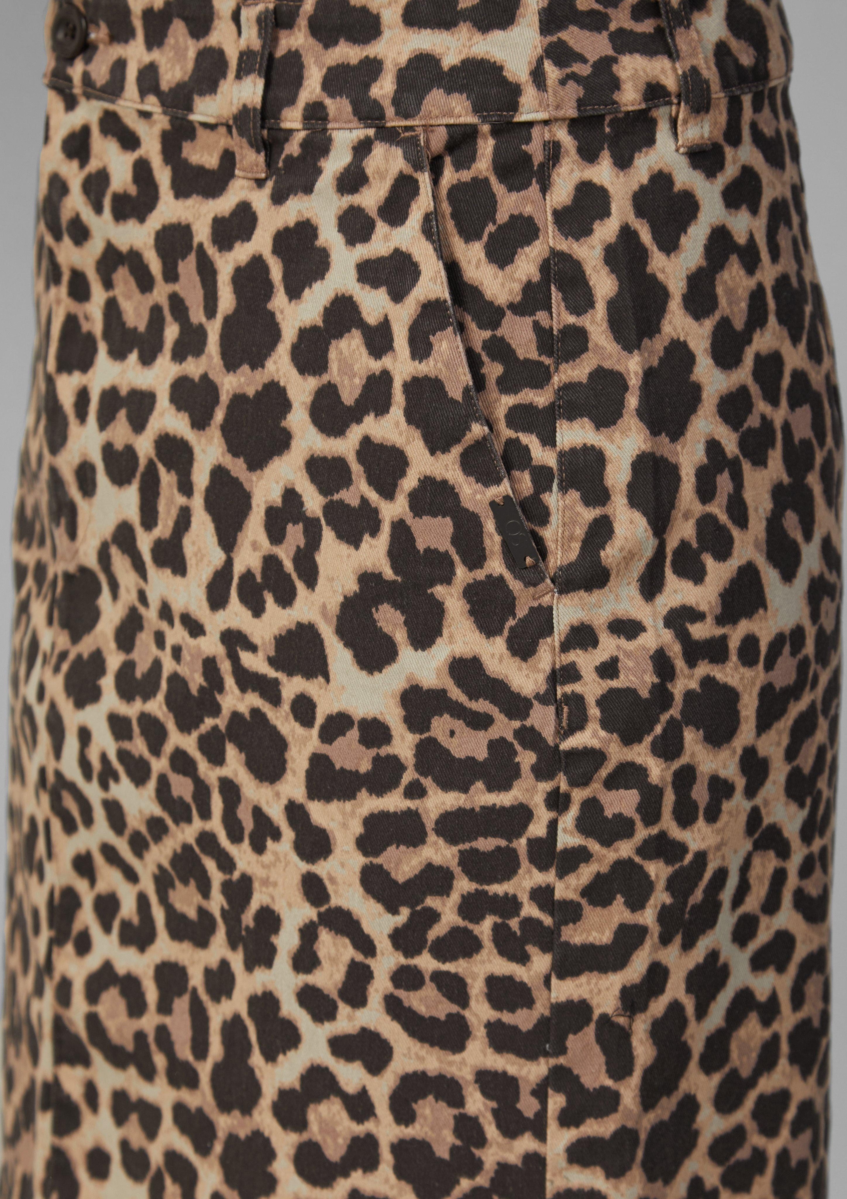 QS Maxirock Pencilskirt mit All-over-Print Schlitz günstig online kaufen
