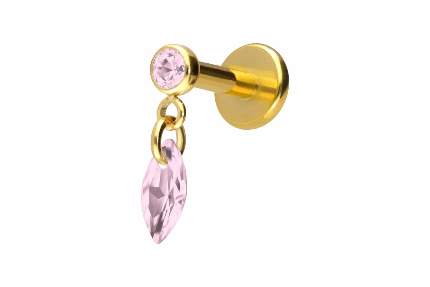 Piercing-Set Titan Labret mit Innengewinde KRISTALLOVAL