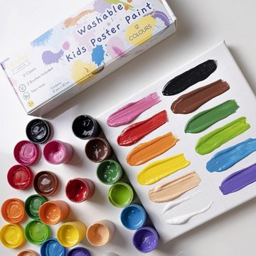 Creative Deco Fingerfarbe Fingerfarben Kinder Ungiftig Bastelfarben 20 ml x 20 Becher, auf Wasserbasis