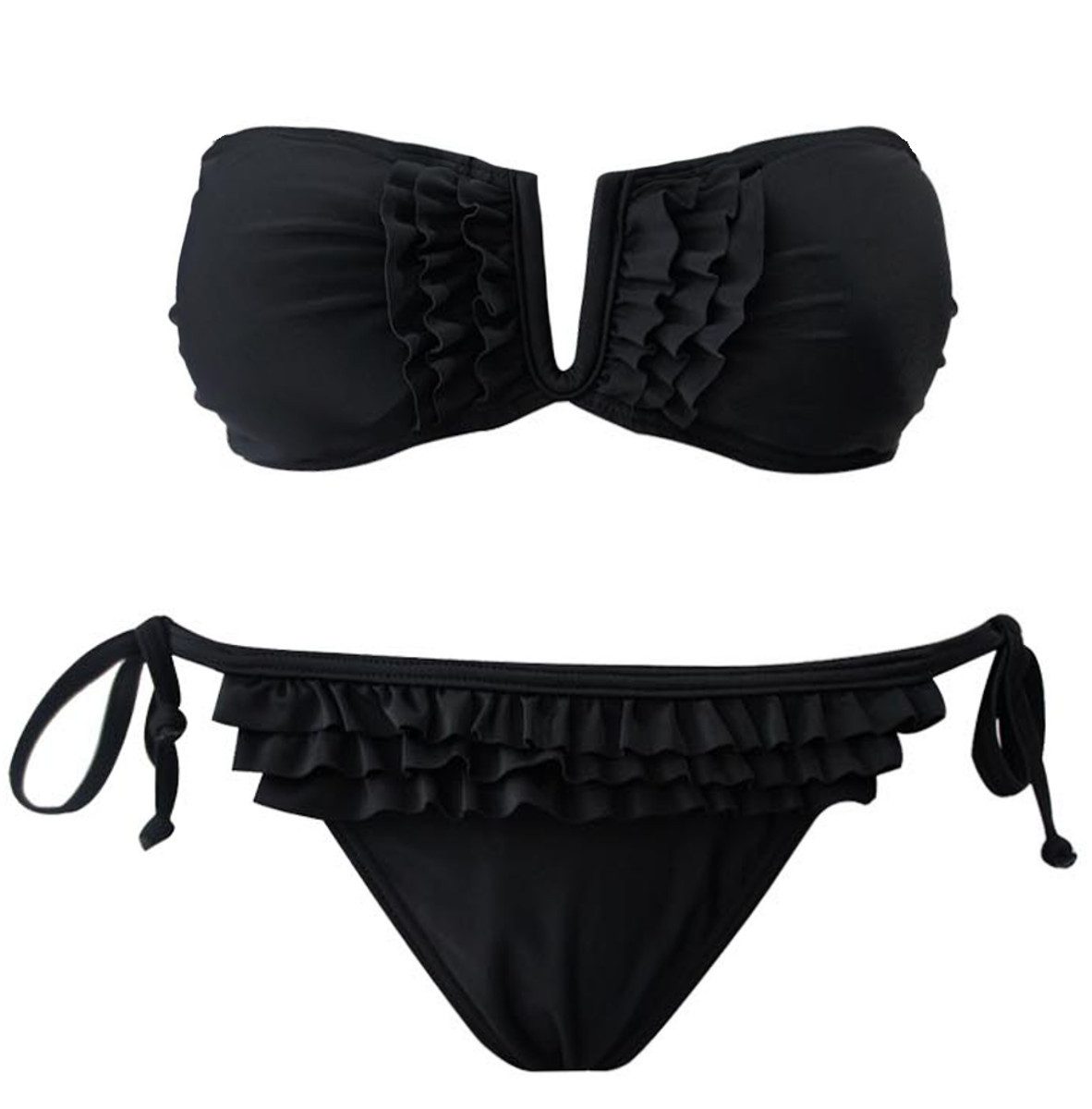dy_mode Bandeau-Bikini Verspielter Bandeau-Bikini in Unifarbe günstig online kaufen