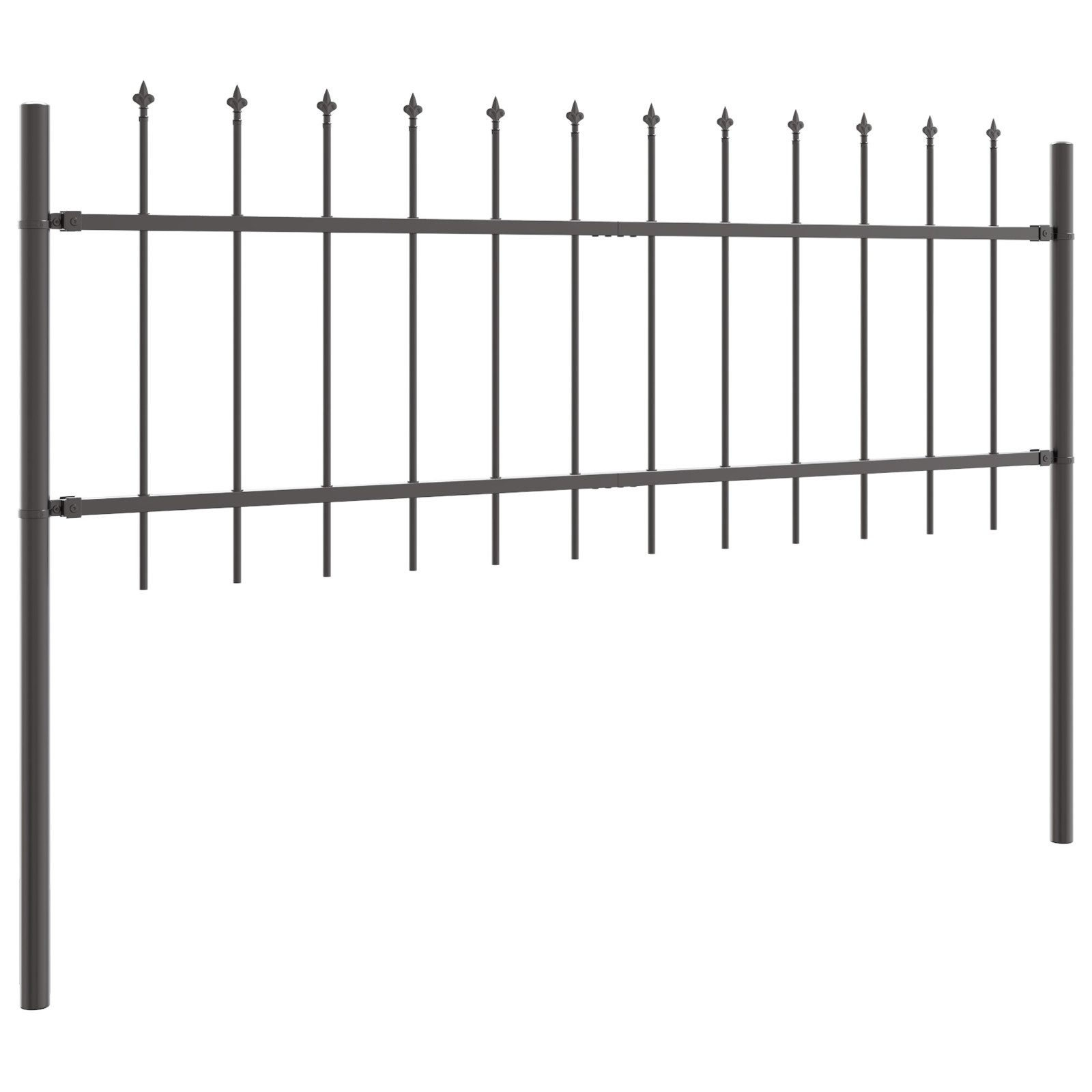 vidaXL Gartenzaun Gartenzaun mit Speerspitzen Grau günstig online kaufen