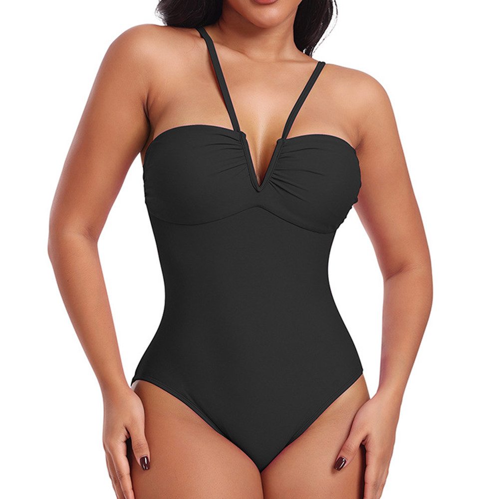 RWEUOQ Badeanzug Sexy Badeanzug mit Dreieck-V-Hals-Verbindungsform günstig online kaufen