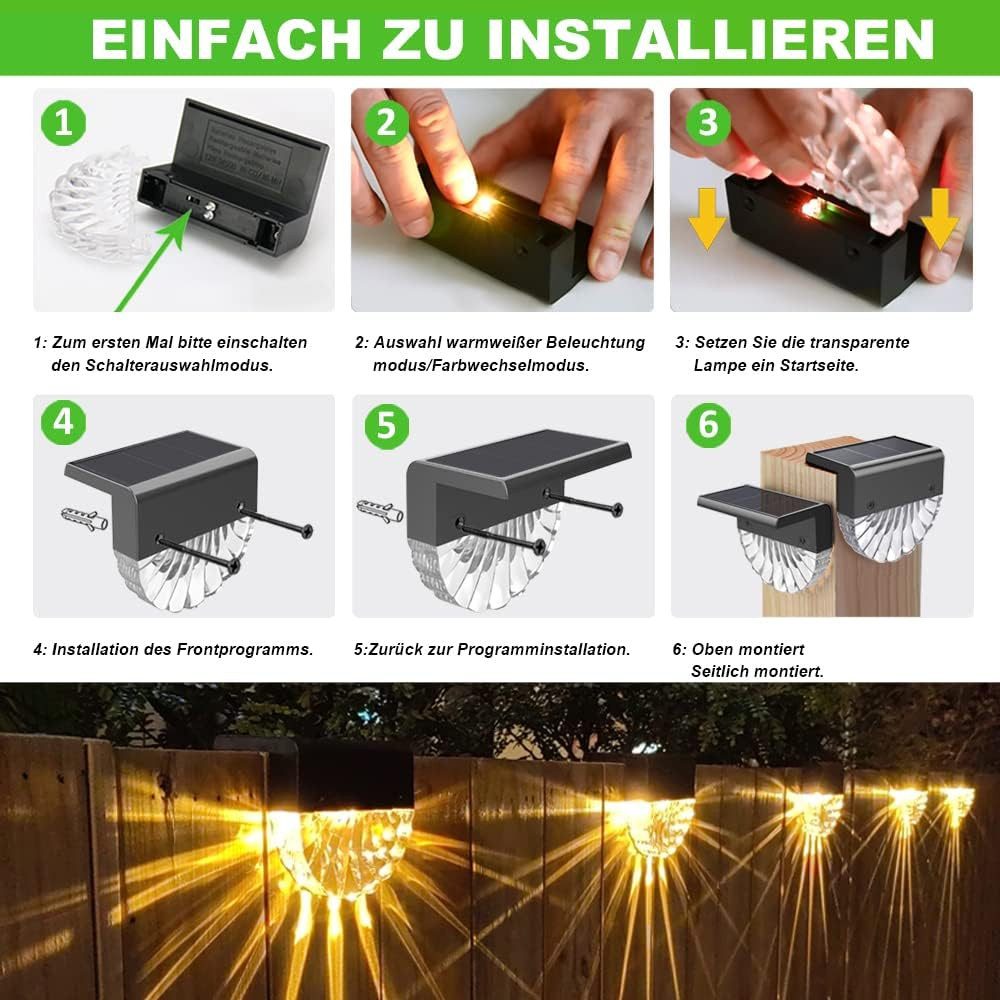 N NORA TWIPS LED Solarleuchte LED Solarleuchten Garten 6er Set Außen Wandlampe warmweiß Farbwechsel, LED fest integriert, warmweiß, mehrfarbig, Solarbetrieb Lic – Bild 5 von 5