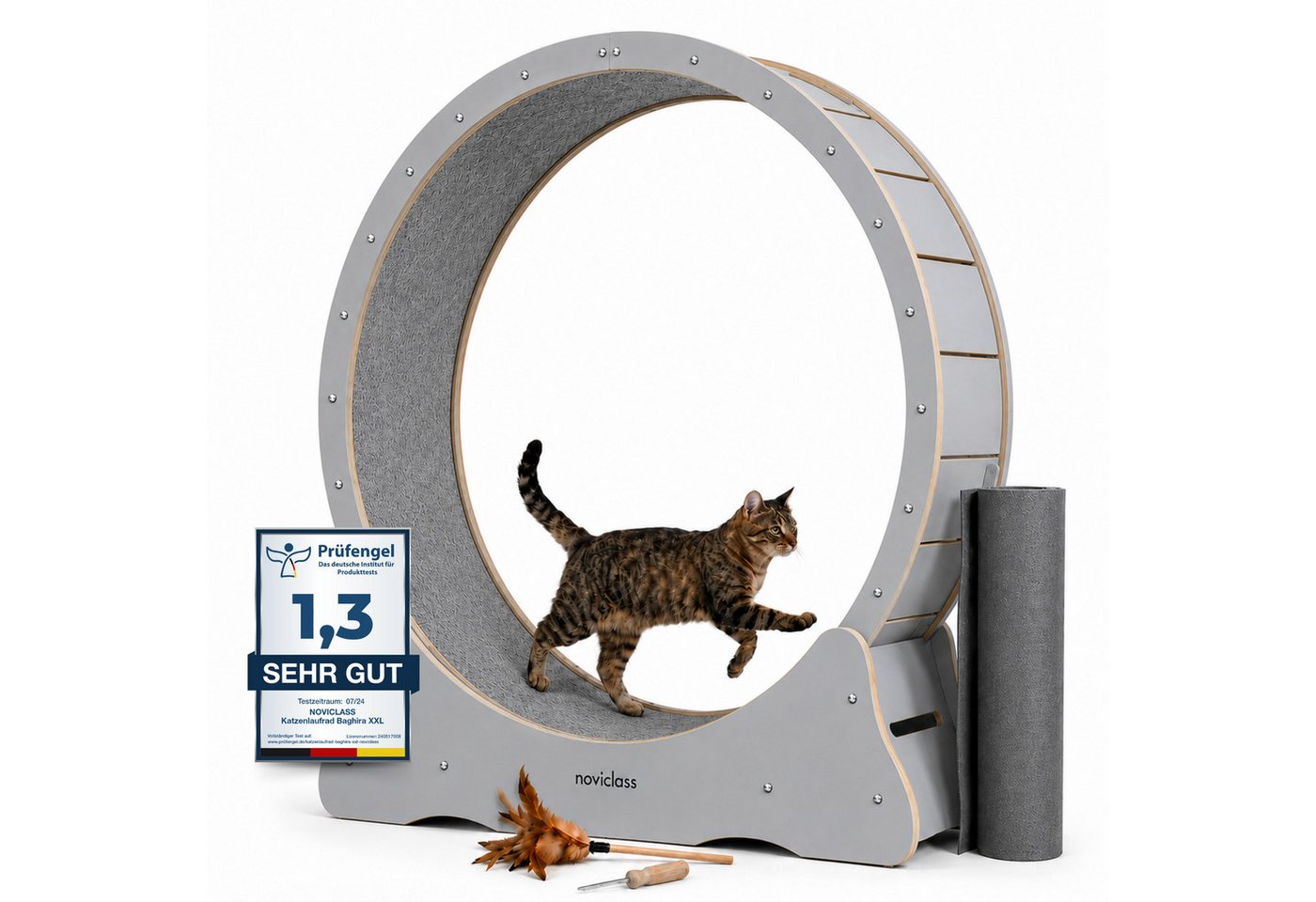 noviclass Tierlaufrad Katzenlaufrad 'Baghira' XXL Groß 120cm Innendurchmesser