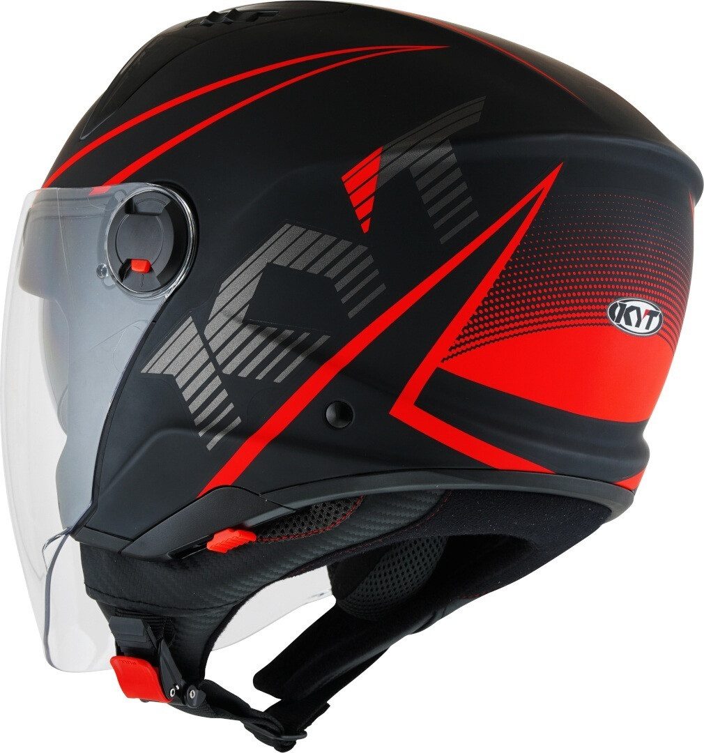 KYT Motorradhelm D-City Colorful Jethelm, Integriertes Sonnenvisier
