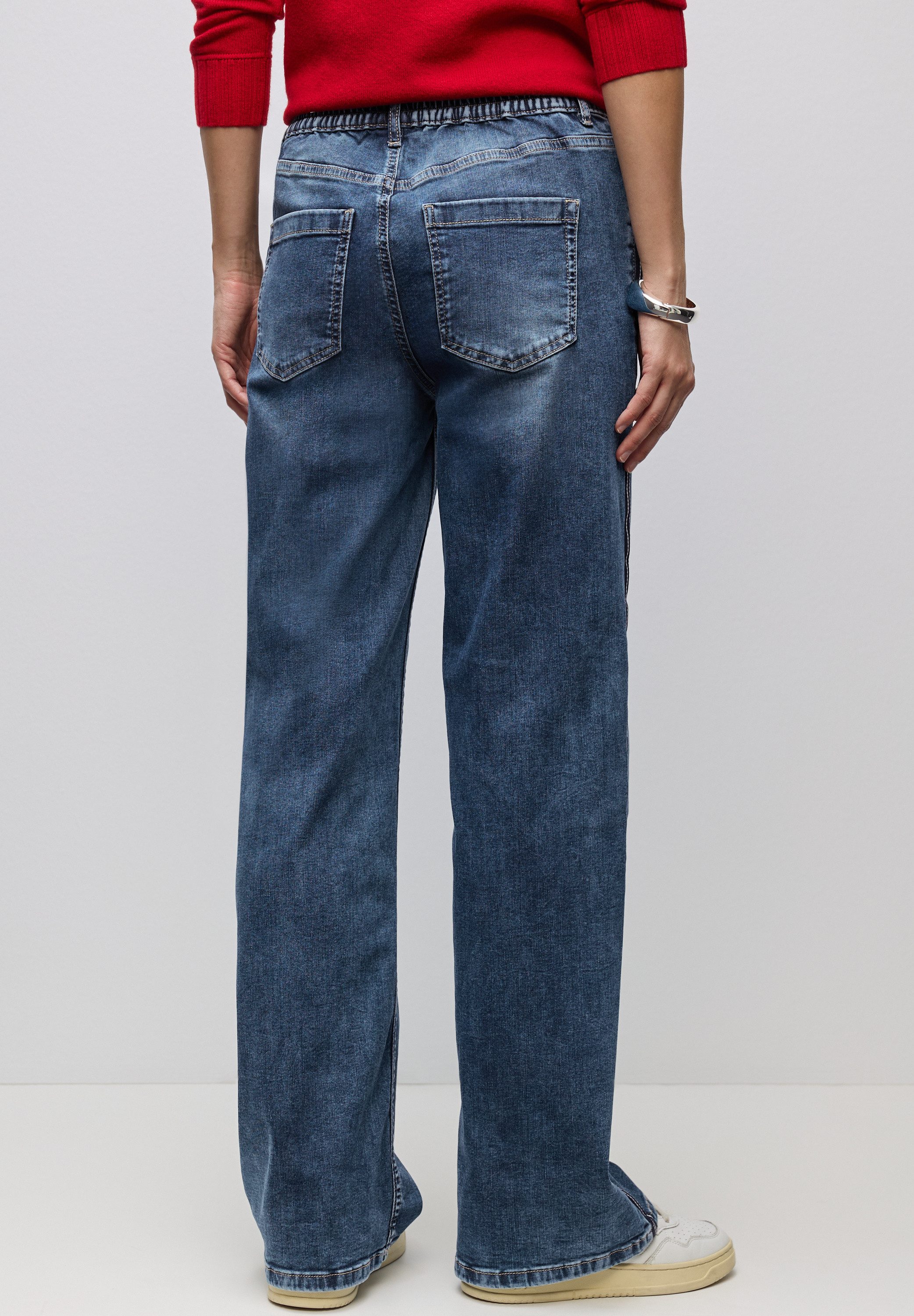 STREET ONE Loose-fit-Jeans mit Galonstreifen günstig online kaufen