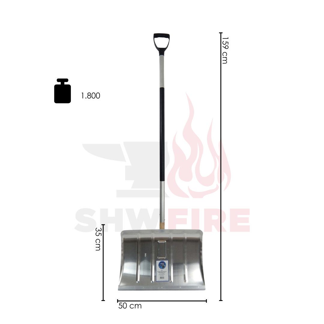 SHW Schneeschieber SHW Schneeschieber-Alu 50 cm mit Alukante und ergonomischem Stiel