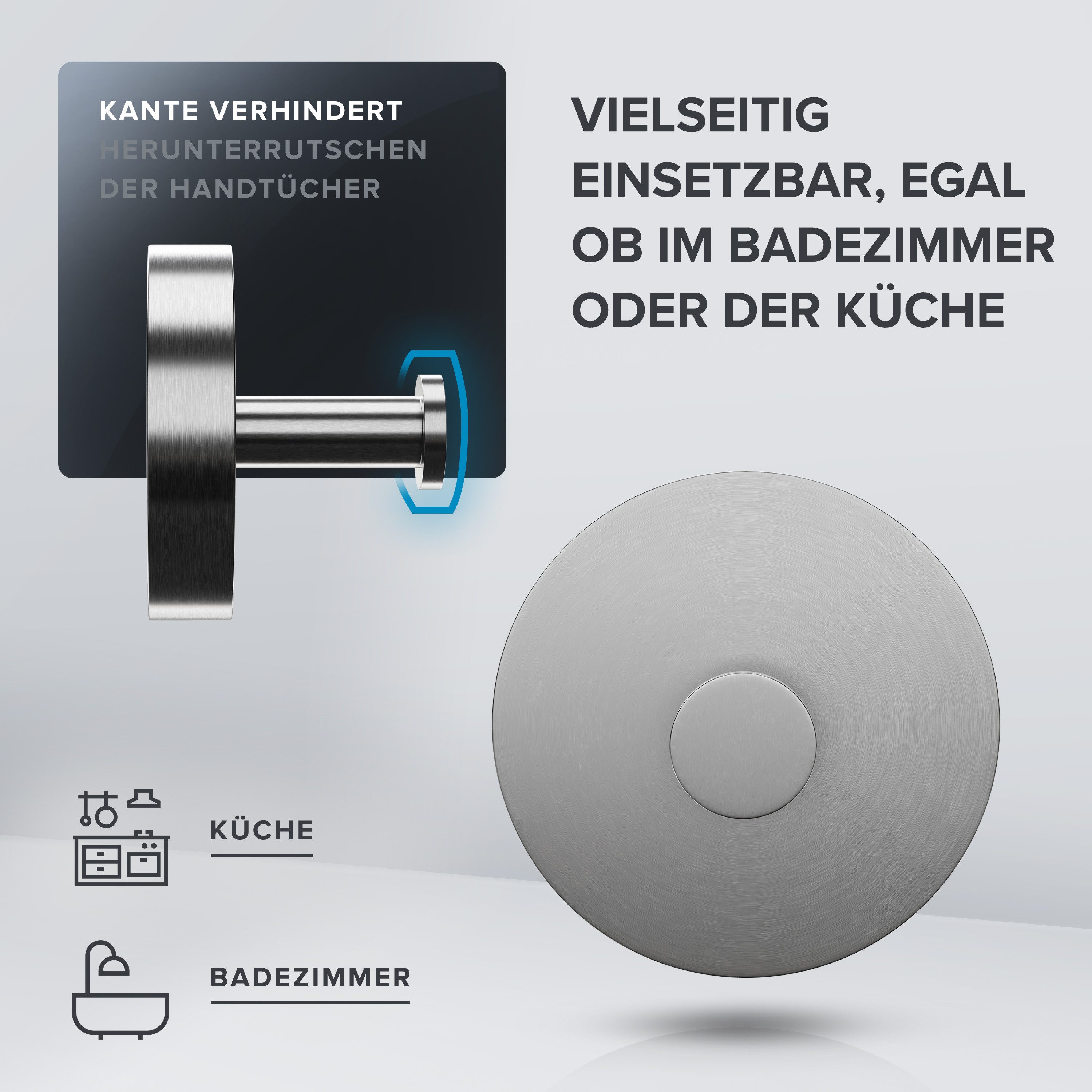 ovimar Handtuchhaken Strib, (1-St), aus Edelstahl in Silber zur Zum Bohren günstig online kaufen