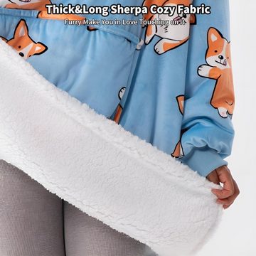 Diyarts Kapuzensweatshirt (Kuschelige Sherpa-Hoodie-Decke:, Doppelschichtiges Design) Übergröße, Vielseitigkeit, Große Kapuze & Tasche, Ideales Geschenk