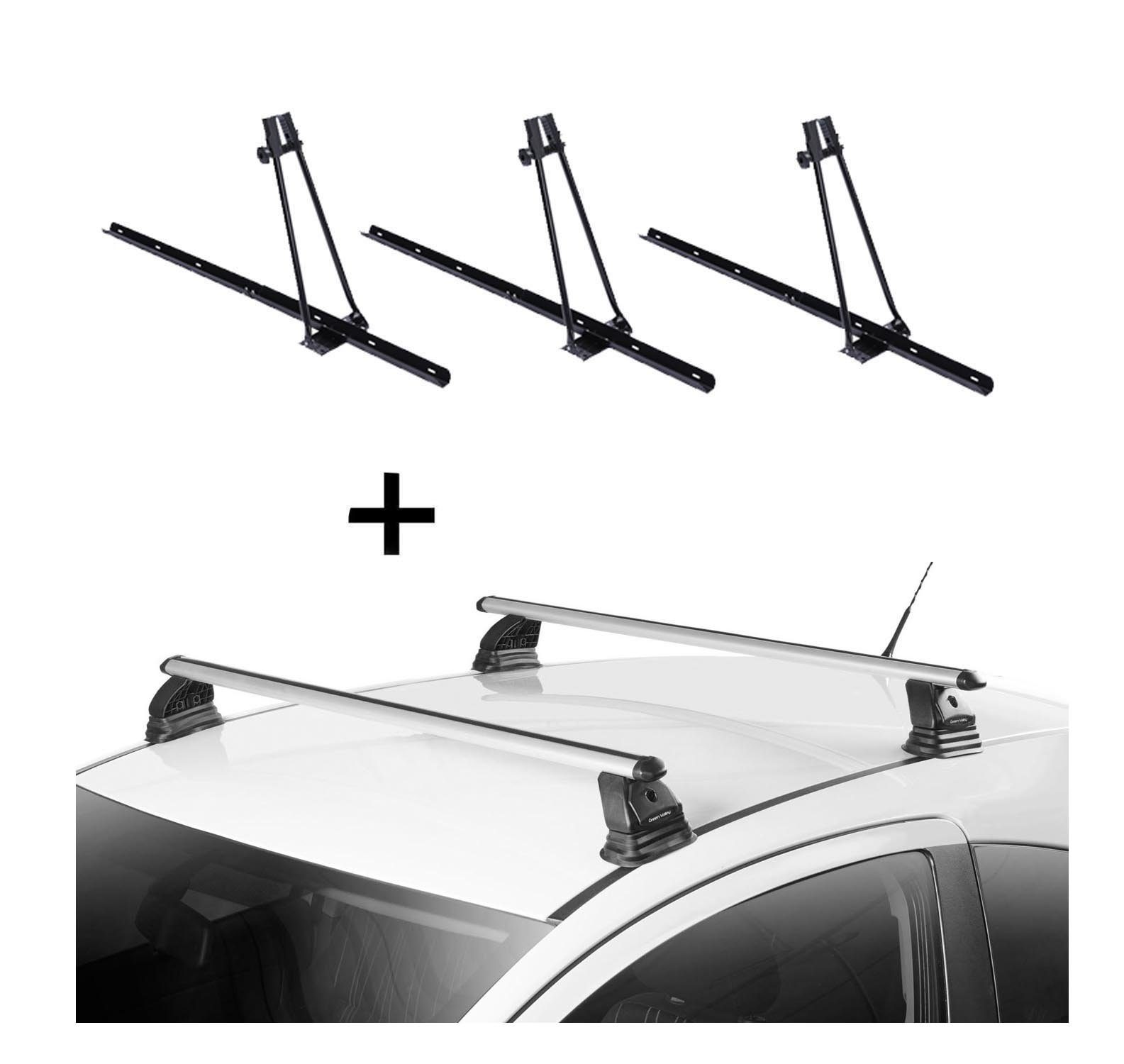 VDP Dachträger, 3x Fahrradträger ORION + Dachträger VDP EVO ALU kompatibel mit Bmw Serie 3 (E46) 4 Türer 1998-2005