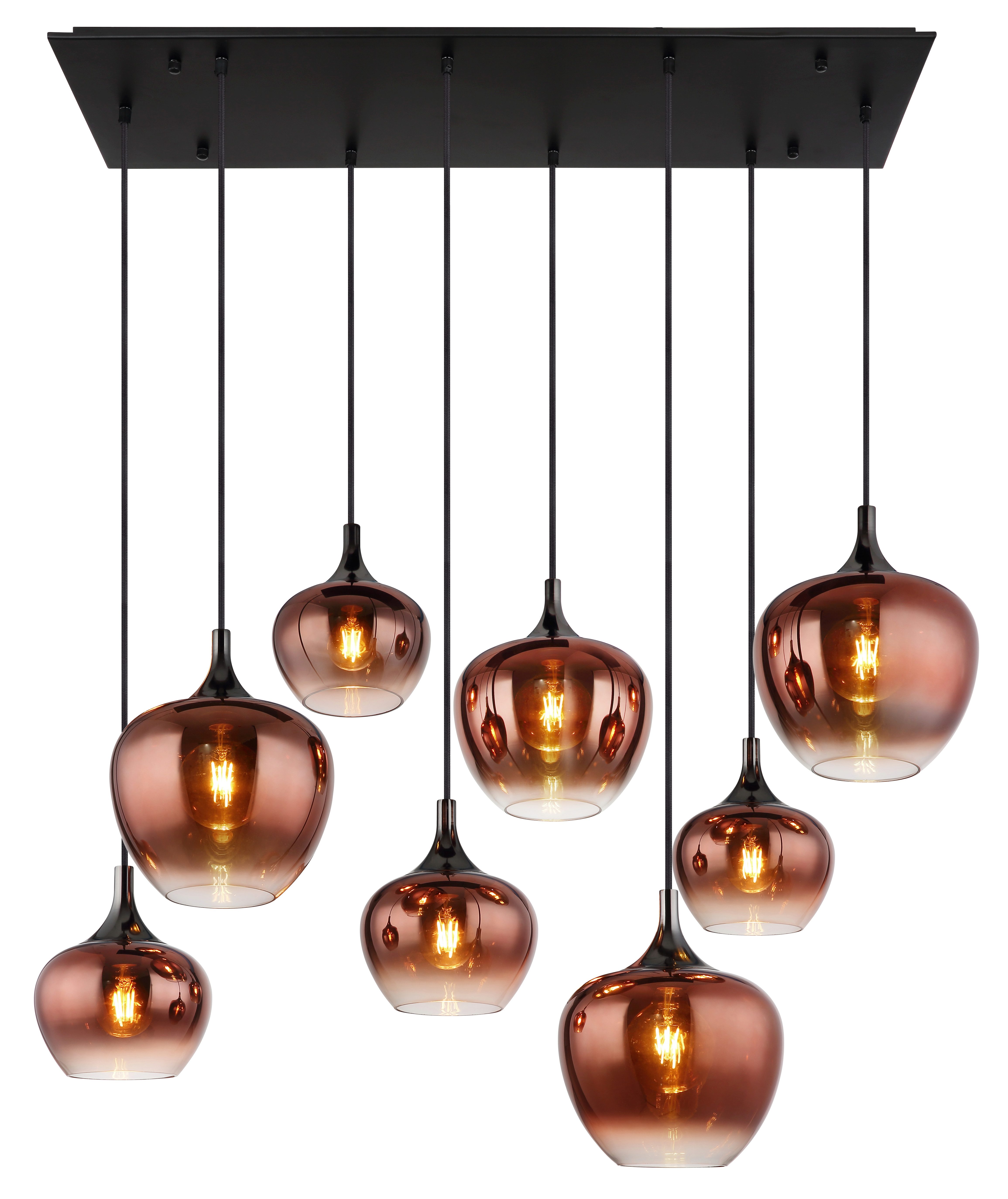 GLOBO LIGHTING Hängeleuchte MAXY, ohne Leuchtmittel, Hängelampe weiß Glas opal Dekorillen Esszimmer Esstisch