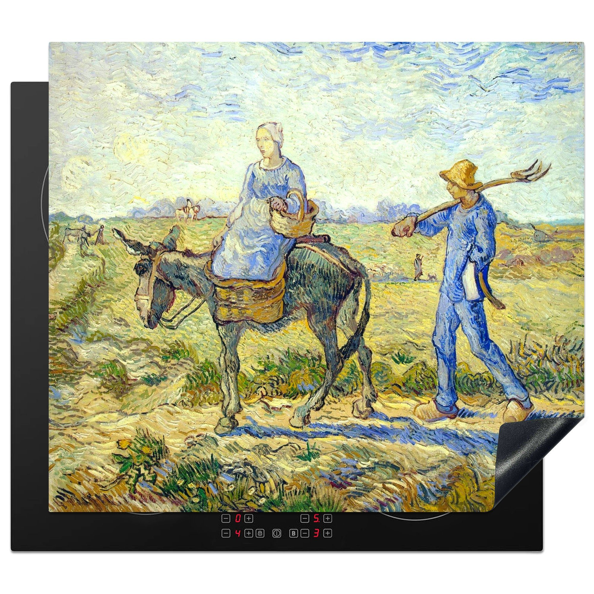 Bauernpaar für Ceranfeldabdeckung küche, cm, Induktionsmatte MuchoWow (1 59x52 - tlg), zur Vincent Gogh, die geht Herdblende-/Abdeckplatte Vinyl, Arbeit van