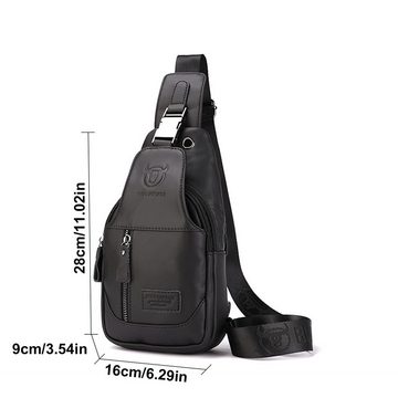 HAUSS SPLOE Schultertasche Rucksack Rucksäcke Crossbody Umhängetasche Leder (aus Echtleder Herren und Damen 16 x 28 x 9 cm, Geldgürtel, Sport, Sporttasche, Handytasche, Anti-Diebstahl, Leder), für Outdoor Camping Reisen Wandern Radfahren Multipurpose Tagepacks