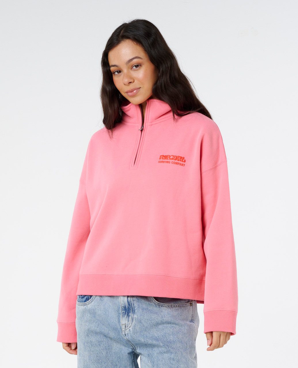 Rip Curl Stehkragenpullover Surf Puff Pullover mit Reißverschluss