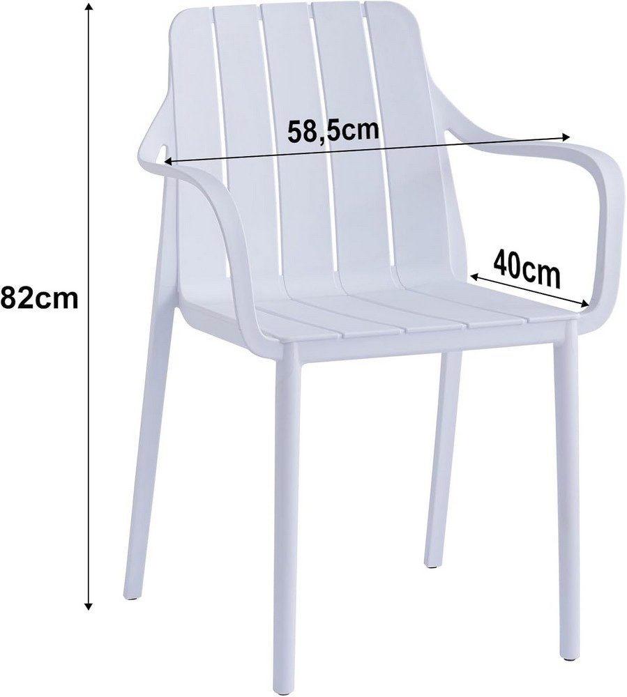 VORTIVO Gartenstuhl stapelbar – wetterfest, bis 200 kg, für Balkon, Terrasse & Esszimmer, bis zu 200 kg belastbar
