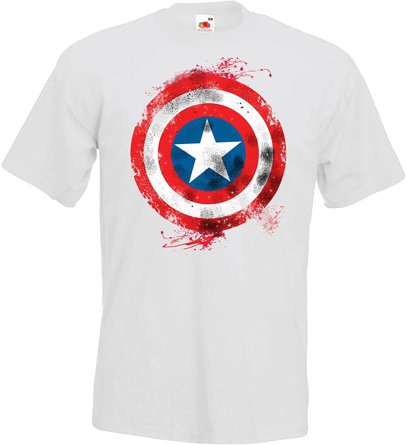 trendigen T-Shirt Designz T-Shirt Herren Youth America Vintage Frontprint mit Weiß