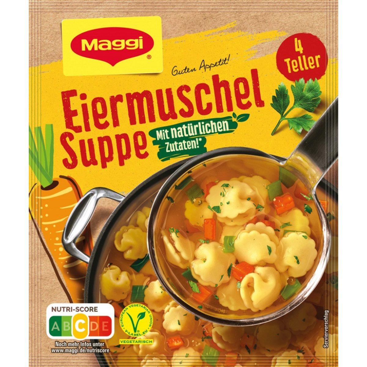 MAGGI Fertiggericht, Maggi Guten Appetit Eiermuschel Suppe mit natürlichen Zutaten 63g
