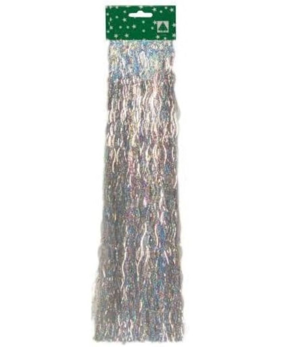 Weihnachtsbaumkugel Lametta Gewellt 48cm - 500 Fäden, Glanz Silber