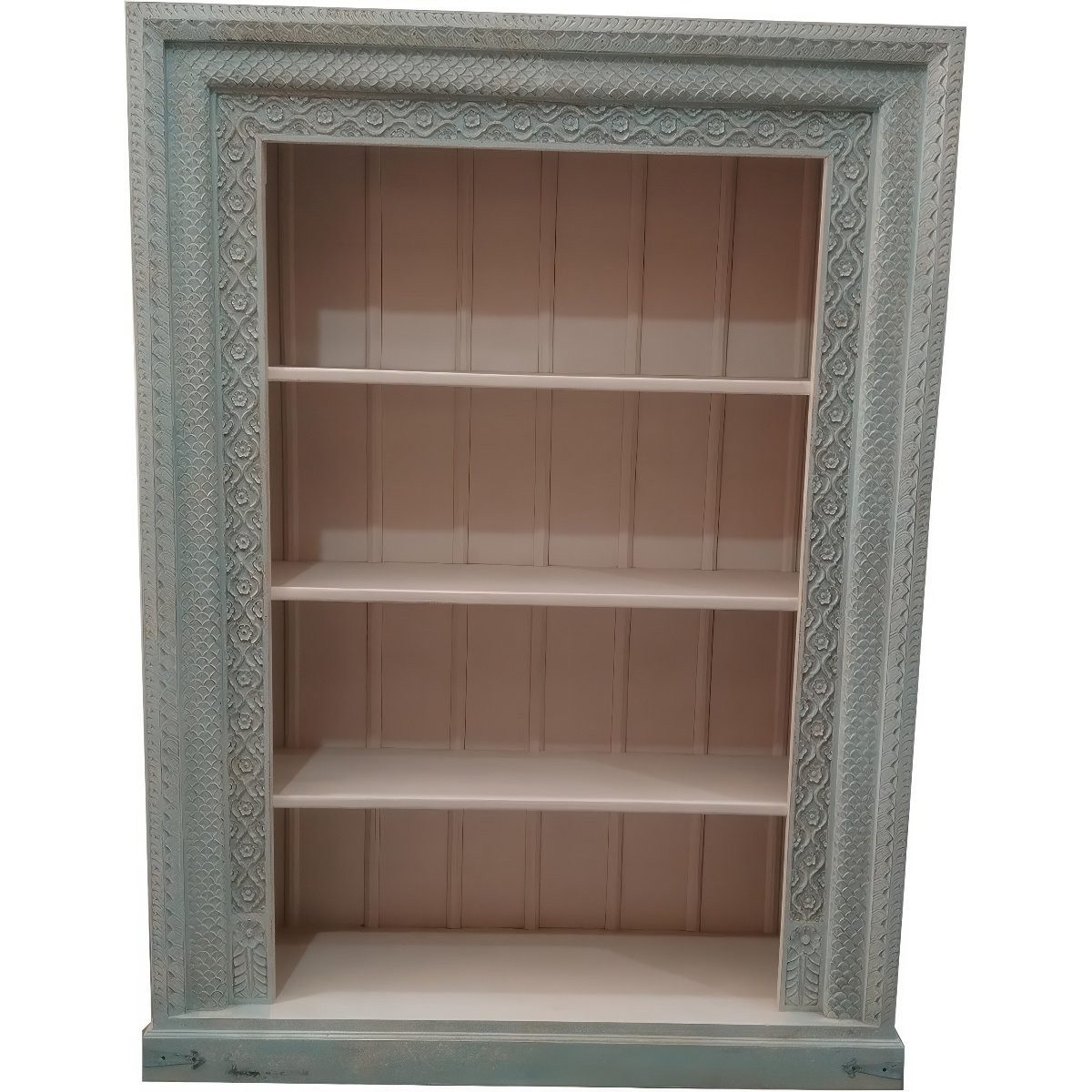 Marrakesch Orient & Mediterran Interior Bücherregal Vintage Bücherregal Regal 35 handgemacht aus Mango-Massivholz 210 cm, 1-tlg.